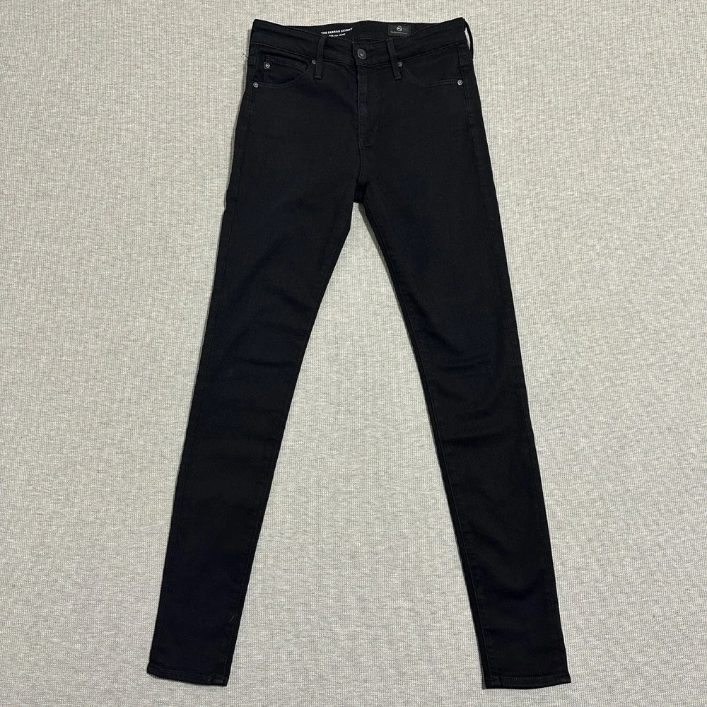 AG Adriano Goldschmied The‎ Farrah Skinny High Rise Jeans Black Women's Size 24R